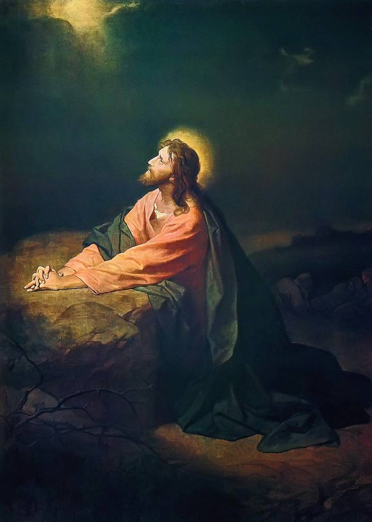 Heinrich Hofmans «Christus in Gethsemane» (1890) er kopiert i utallige utgaver. Originalen henger i Riverside Church i New York. (Heinrich Hofman)