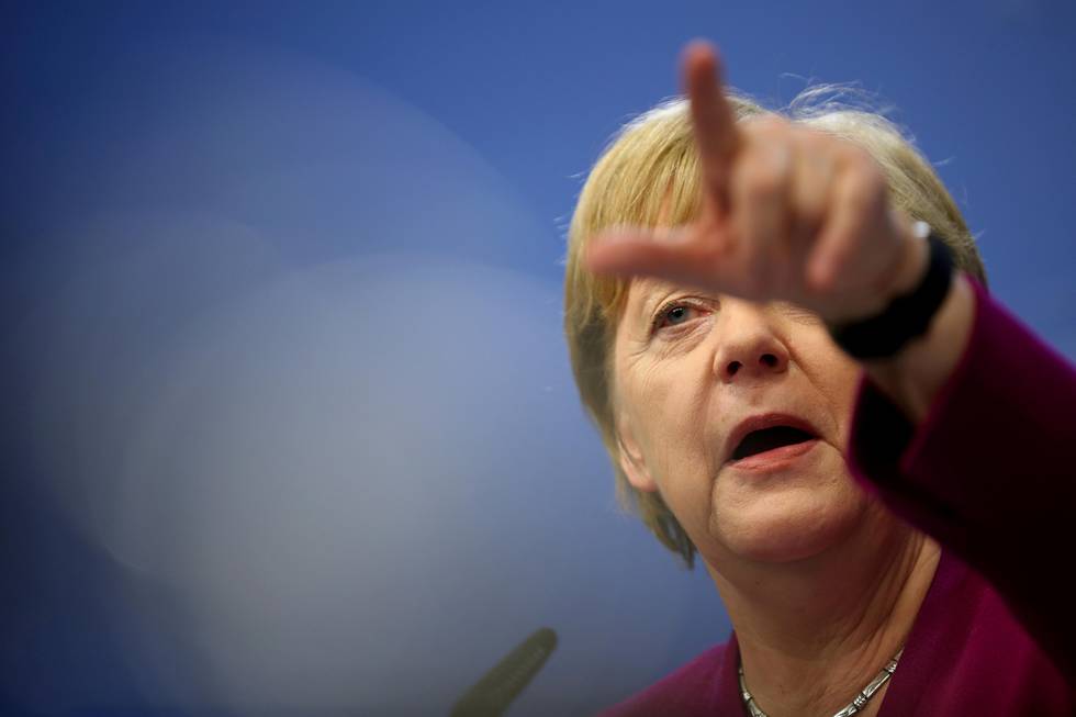 German Chancellor Angela Merkel speaks during a media conference at an EU summit in Brussels, Tuesday, May 28, 2019. European Union leaders are meeting in Brussels to haggle over who should lead the 28-nation bloc's key institutions for the next five years after weekend elections shook up Europe's political landscape. (AP Photo/Francisco Seco)