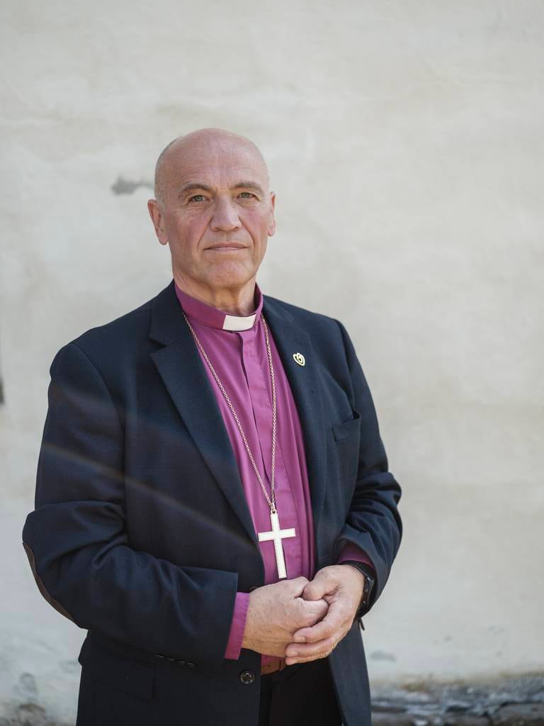 Jan Otto Myrseth, biskop i Tunsberg bispedømme. Gudstjeneste i Hole kirke 22 juli 2021.