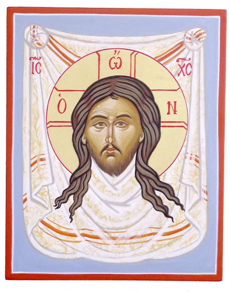 Kristus-motiv basert på historien om kong Abgar som ble helbredet av å komme i kontakt med et klede Jesus hadde berørt.
