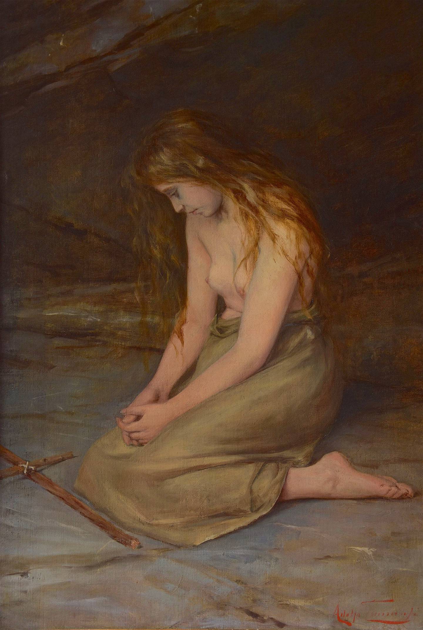 Penitent Magdalene (1893) by Adolfo Tommasi (Angrende Magdalena)