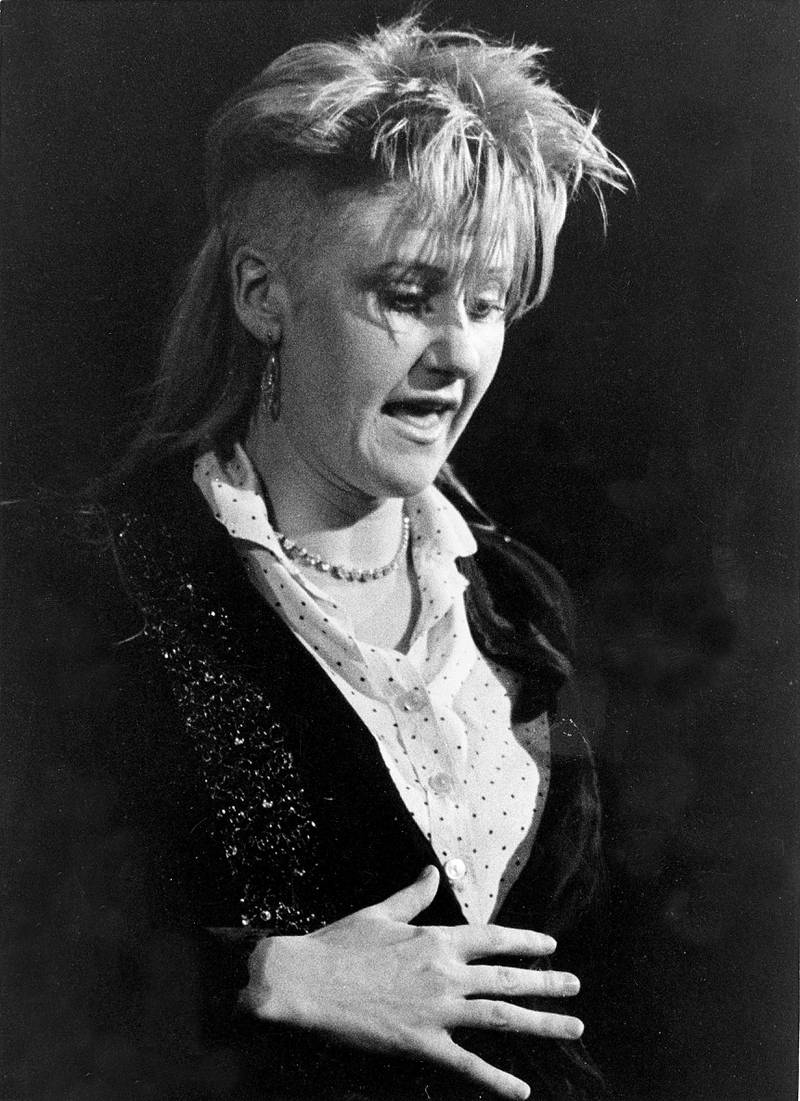 OSLO 19850105: Spellemann-prisen 1984.
Anne Grete Preus i Can Can under Spellemann-prisen.
Foto: Inge Gjellesvik NTB / SCANPIX