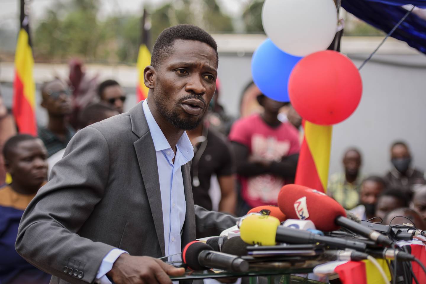 Motkandidat: Bobi Wine stilte til valg mot den sittende presidenten.