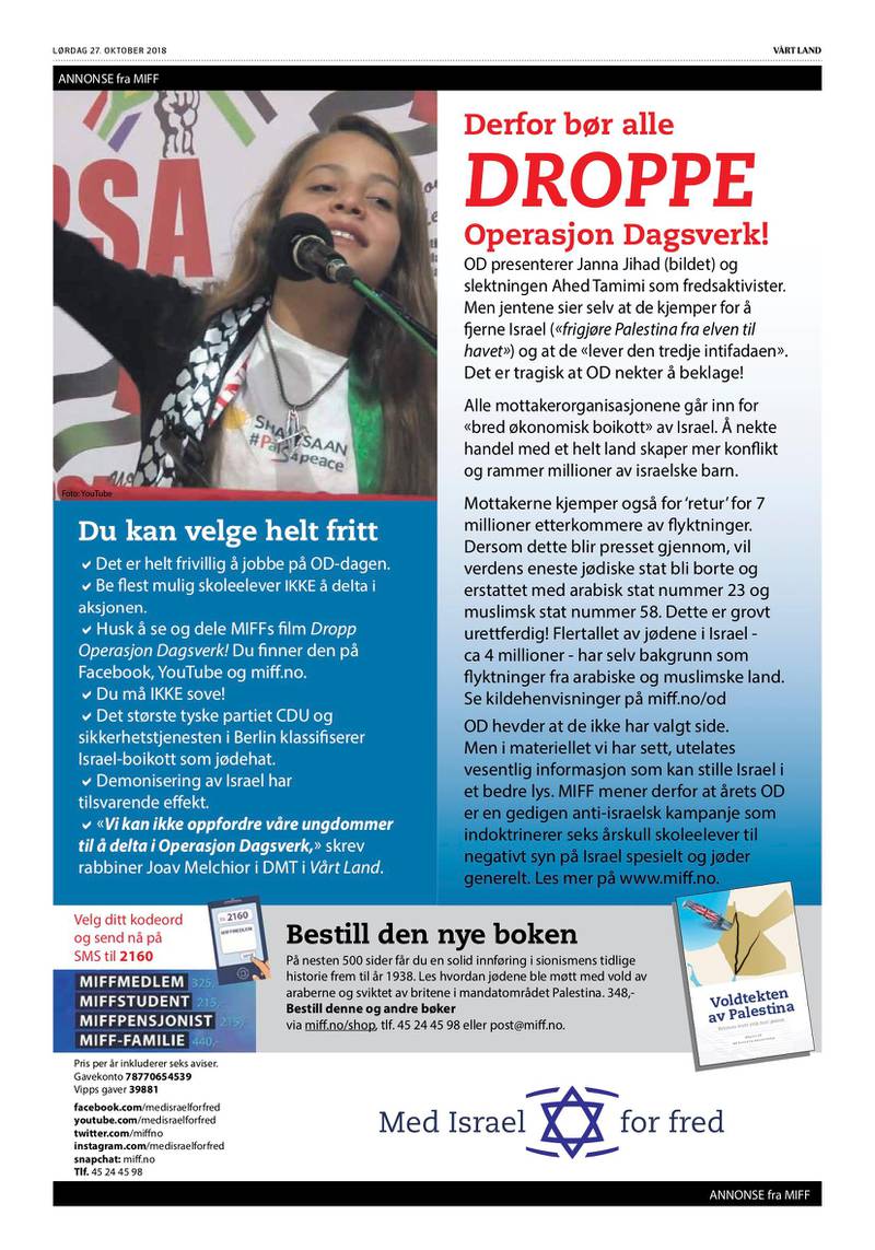 KFUK-KFUM reagerer kraftig på at flere store, norske aviser har trykket annonser som kaller årets Operasjon Dagsverk en anti-israelsk kampanje.