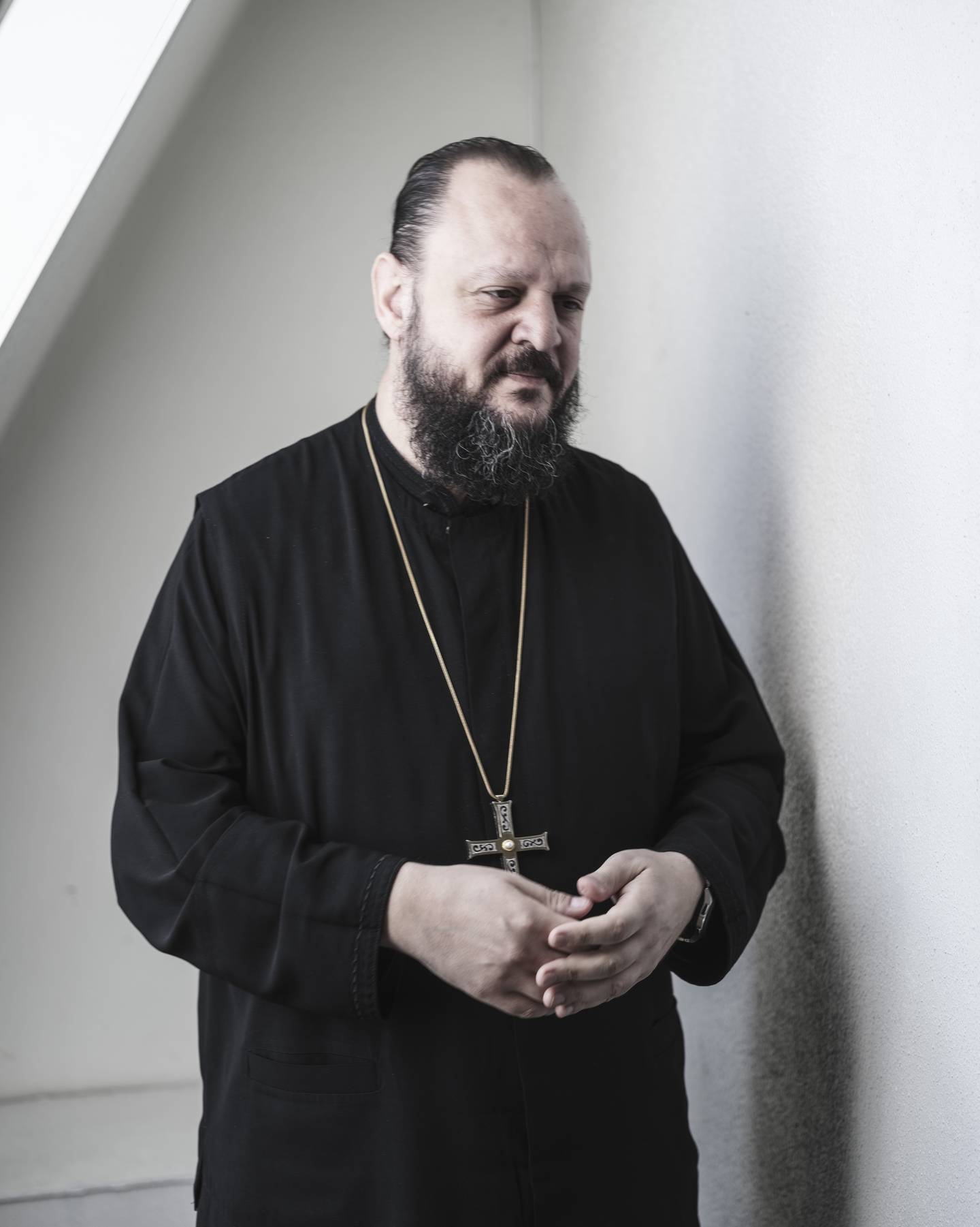 Archimandrite Meletius Shattahi. Syrisk ortodoks prest på besøk hos Kirkens nødhjelp.