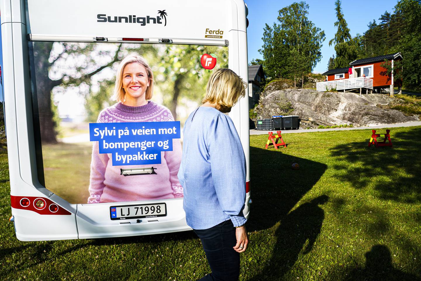 Leder i Frp, Sylvi Listhaug på valgkamp i Kragerø.