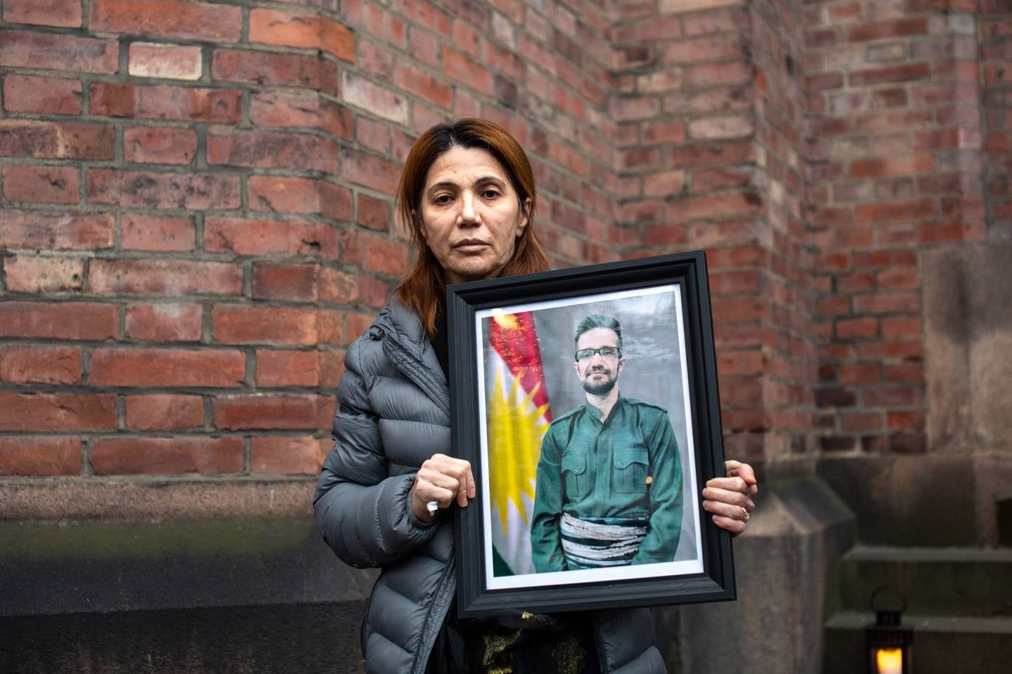 04.12.22 Oslo, Norge. Markering for Iran i Trefoldighetskirken, hvor pårørende av ofre holdt taler. Reihan Azami mistet sin bror Jamal Azami 21. november