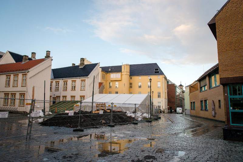 Utgravingane i Trondheim foregår i sentrum av byen, ved Peter Egges plass.