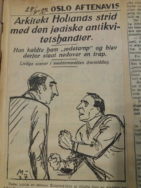 PRESSEN: Oslo Aftenavis var en av ni aviser som dekket straffesaken i byretten 28. april 1927. Da sto Philip Watchman tiltalt for legemsfornærmelse.