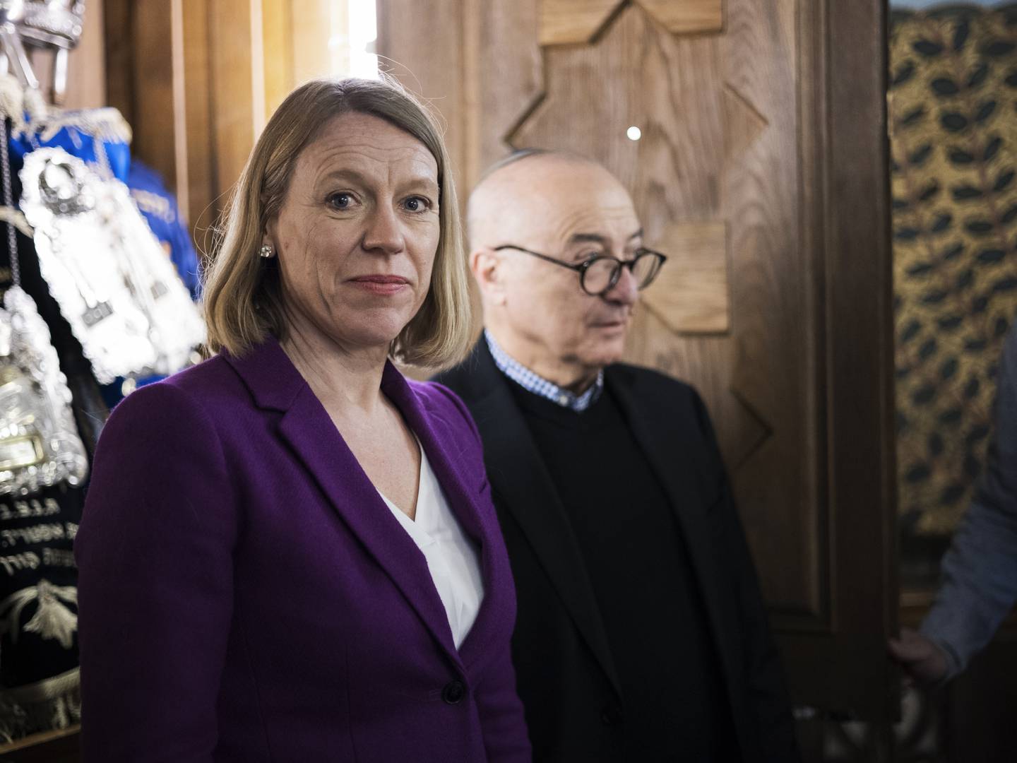 I anledning at utenriksminister Anniken Huitfeldt besøkjer Det mosaiske trossamfunnet.