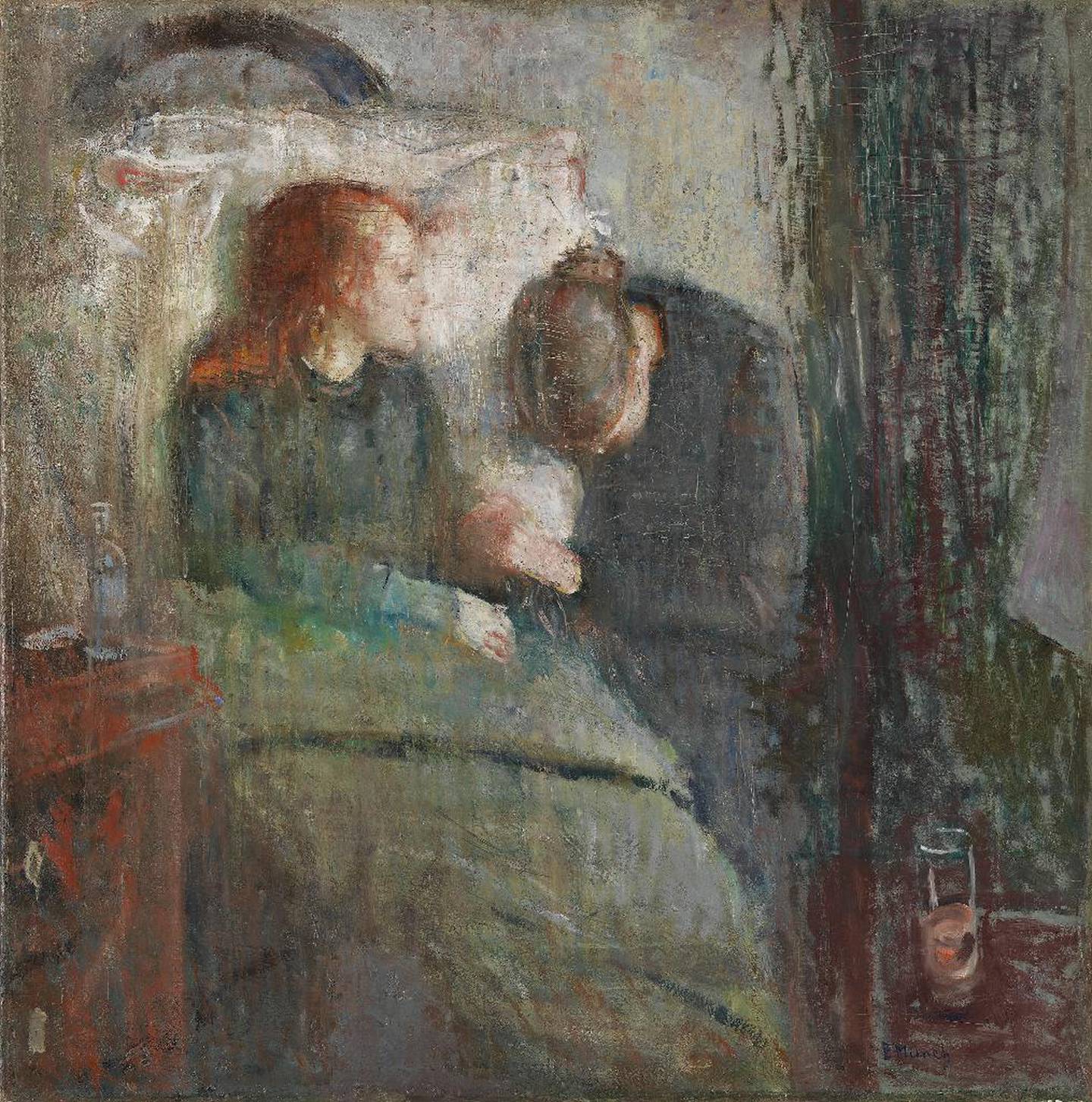 «Det syke barn» frå 1885–86 (Nasjonalmuseet), første bilde i serien «Livsfrisen», der eit samlande motiv er eksistensiell angst knytt til blant anna kjærleik og død. Verket er ein del av den permanente utstillinga i Nasjonalgalleriet i Oslo.