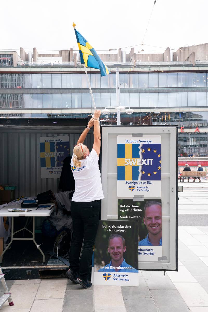 Valgkamp i Sverige 2018. Stockholm. Alternativ for Sverige.