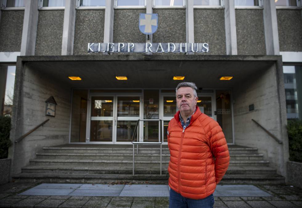 Torbjørn Hovland, politiker i Klepp KrF. Her utenfor Klepp rådhus i Klepp kommune i Rogaland.