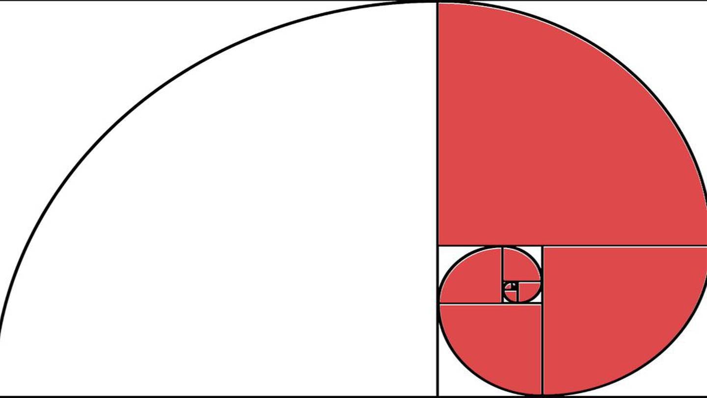FIBONACCISPIRALEN: Hvis du plasserer viktige elementer i det røde området, og har roligere elementer i området til venstre, vil det oppleves som harmonisk. 