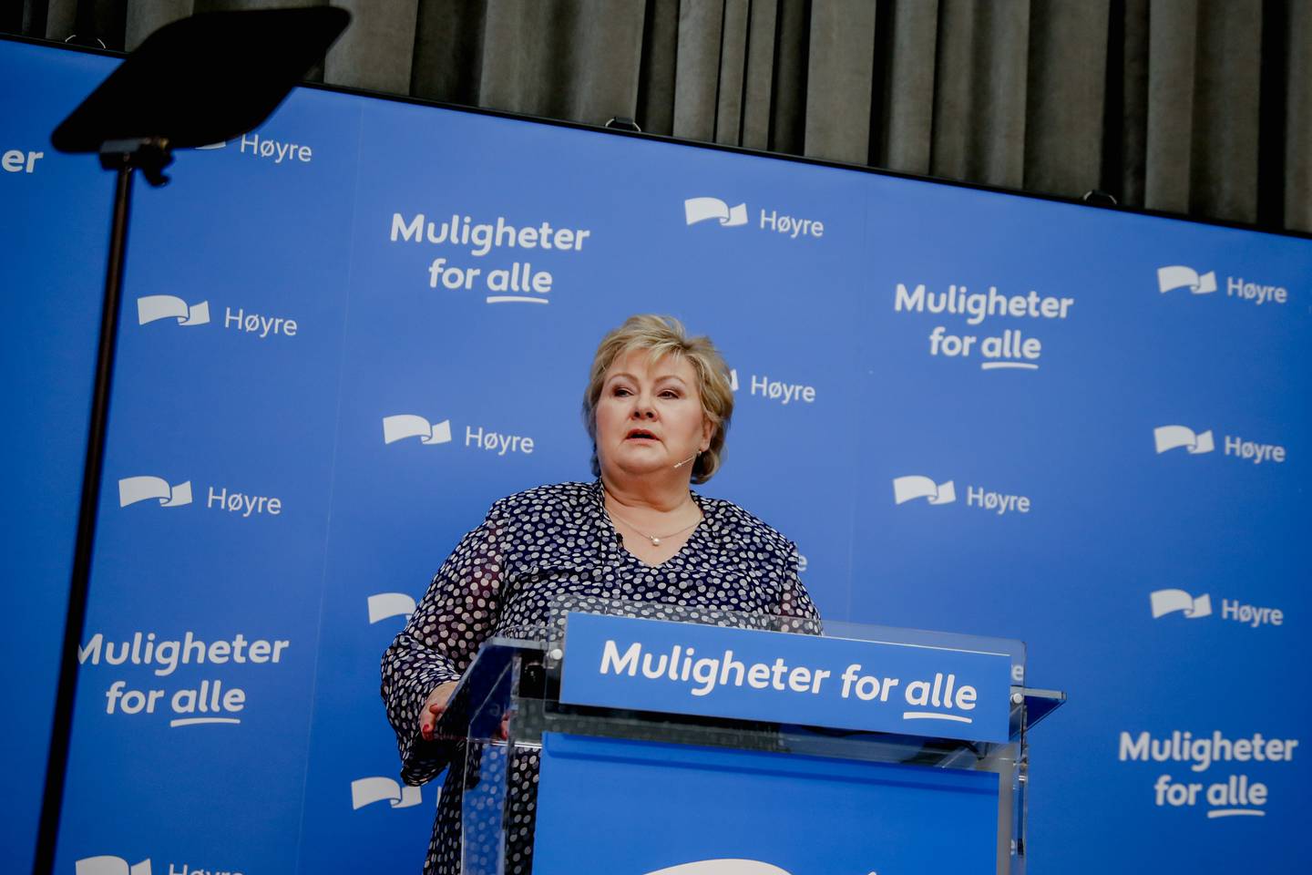 Oslo 20230604. 
Erna Solberg taler til Høyres sentralstyre 4. juni og lanserer ny politikk for offentlig/privat-samarbeid.
Foto: Frederik Ringnes / NTB