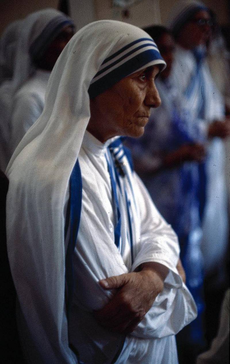 Mor Teresa i Calcutta i 1979, det samme året hun ble tildelt Nobels fredspris for sitt arbeid i byens slumområder. 