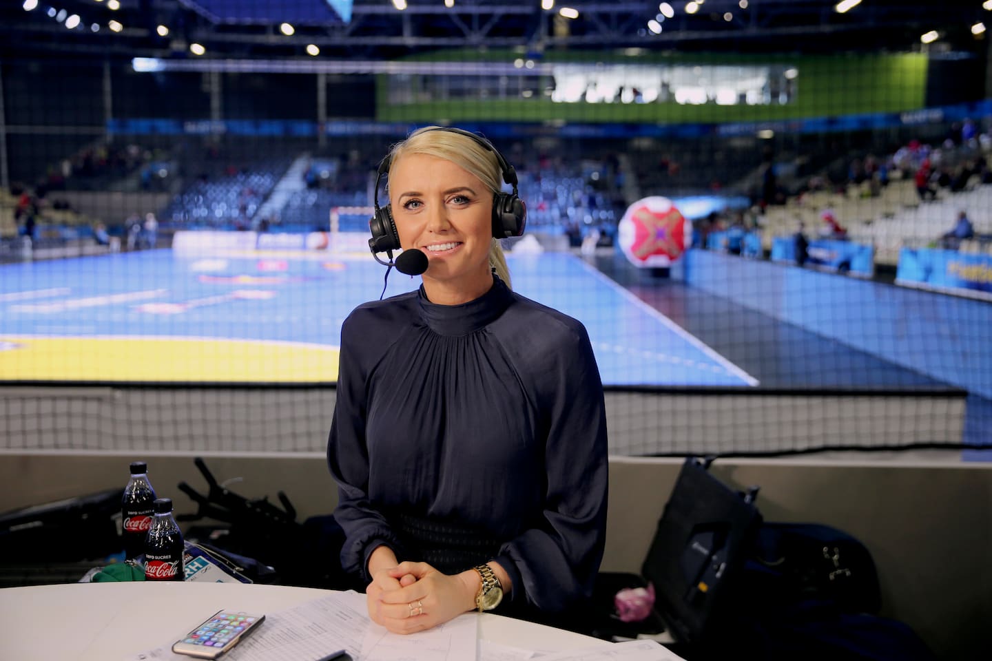 Randi Gustad på jobb som ekspert under handball-VM i Frankrike i 2017. Foto: Vidar Ruud / NTB /NPK