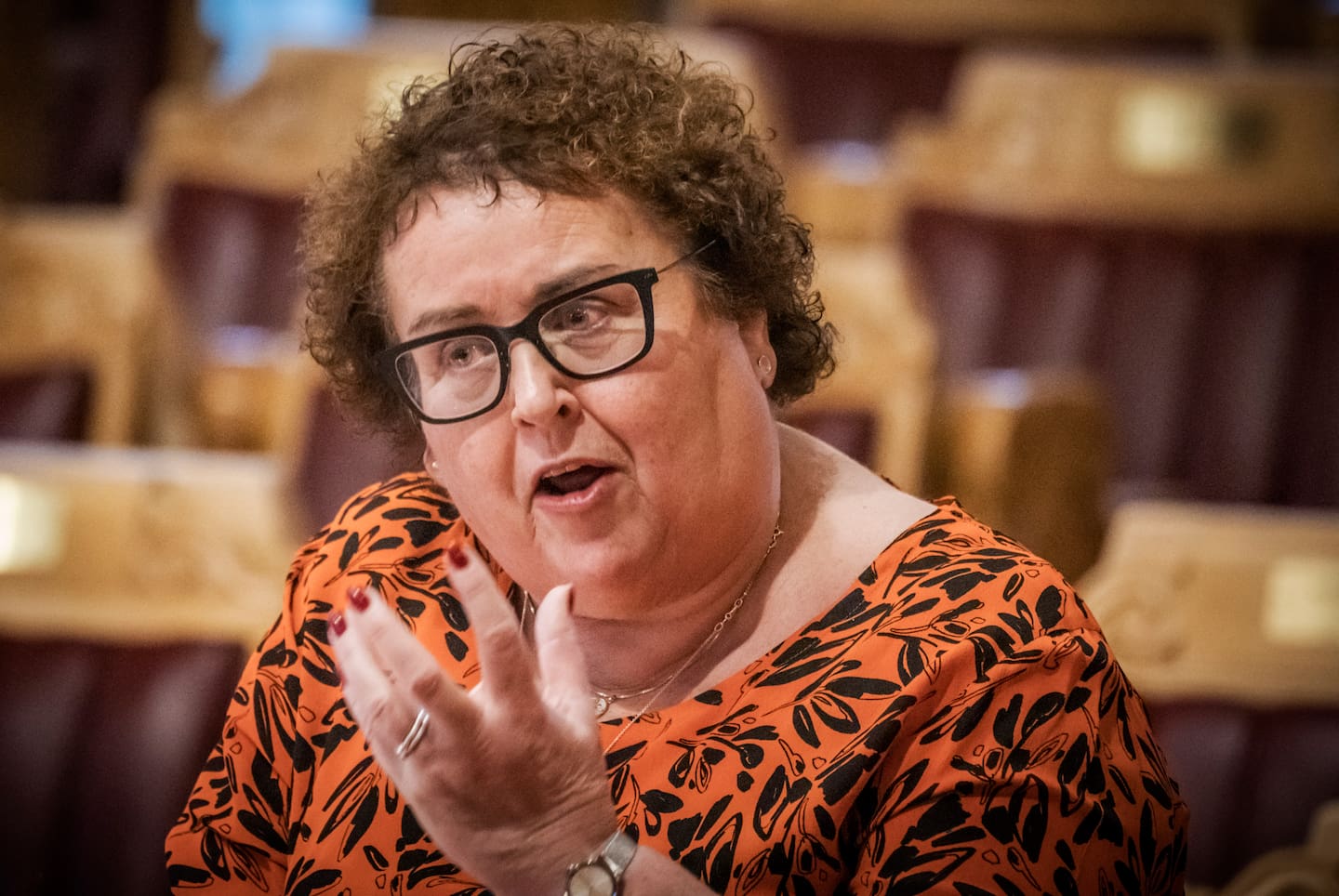 Bildet viser Olaug Bollestad. Hun er leder i Kristelig Folkeparti.