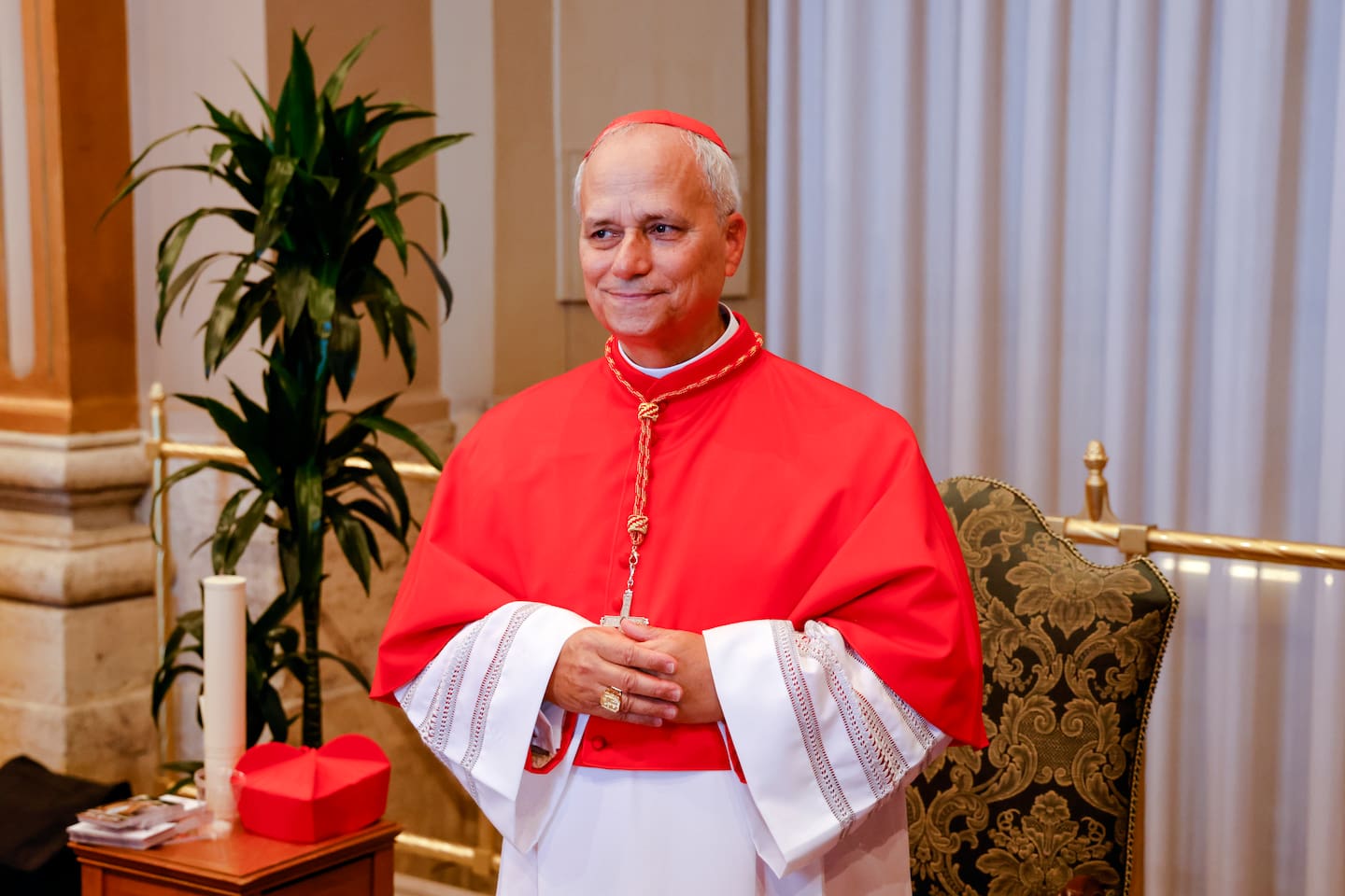 FILE - Cardinal Robert Francis Prevost, Prefect of the Dicastery for Bishops, poses for a photo at the end of the consistory where Pope Francis elevated 21 new cardinals in St. Peter's Square at The Vatican, Sept. 30, 2023. (AP Photo/Riccardo De Luca, File)