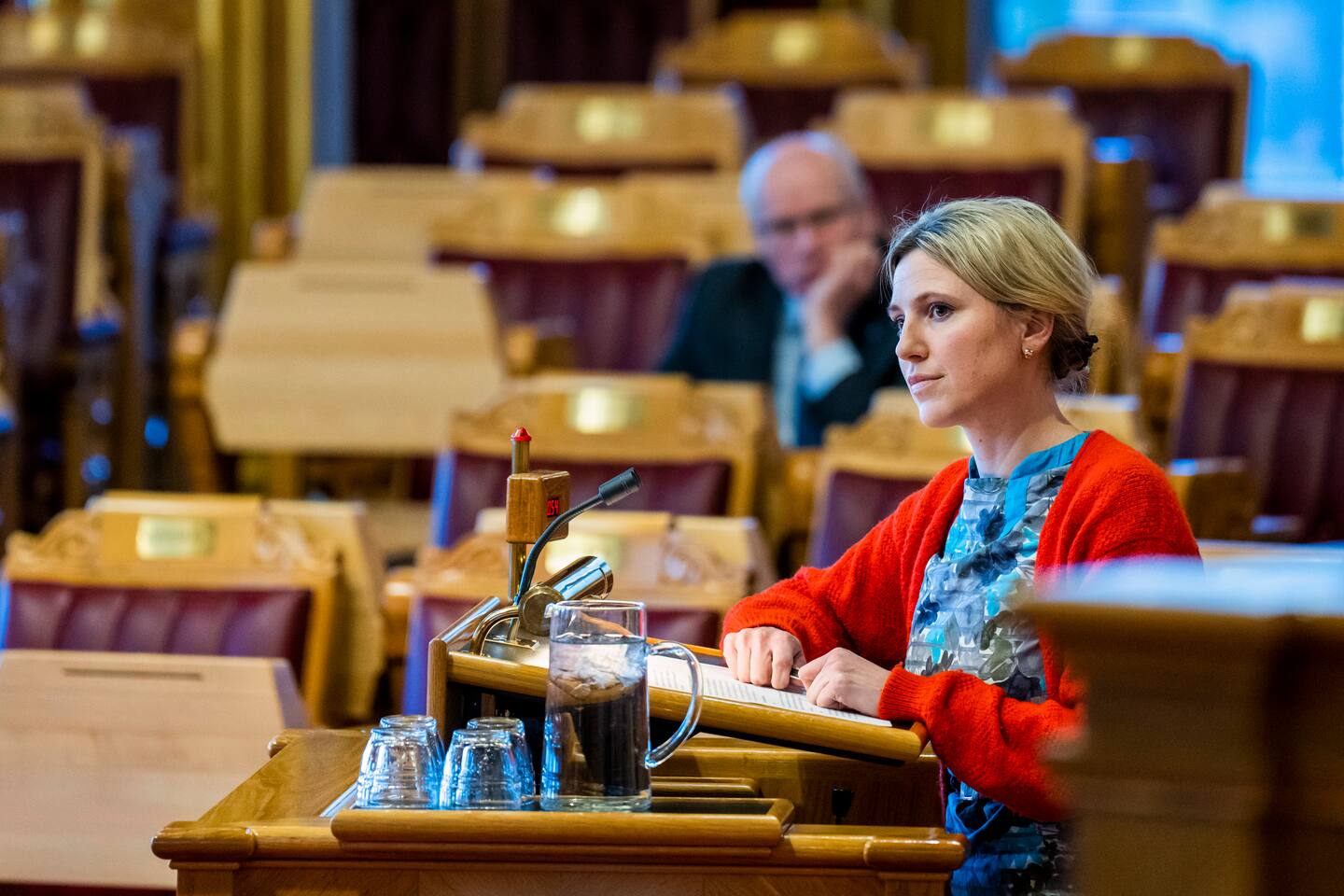Rødts Sofie Marhaug er bekymra for dei langsiktige konsekvensane havvind vil ha for naturen.
Foto: Fredrik Varfjell / NTB / NPK