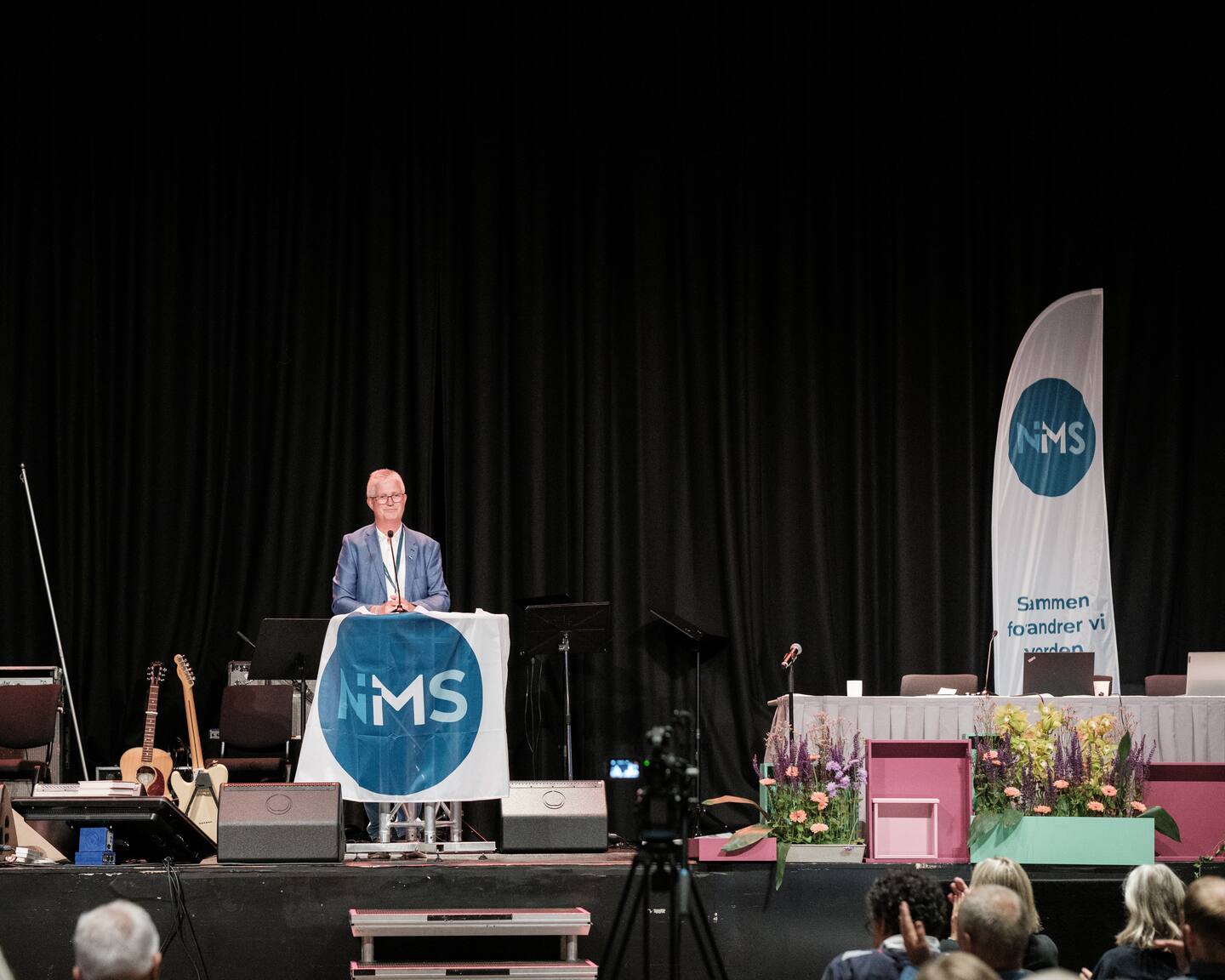 NMS generalforsamling og sommerfest på Hell utenfor Stjørdal. Generalsekretær Helge Sylfest Gaard.