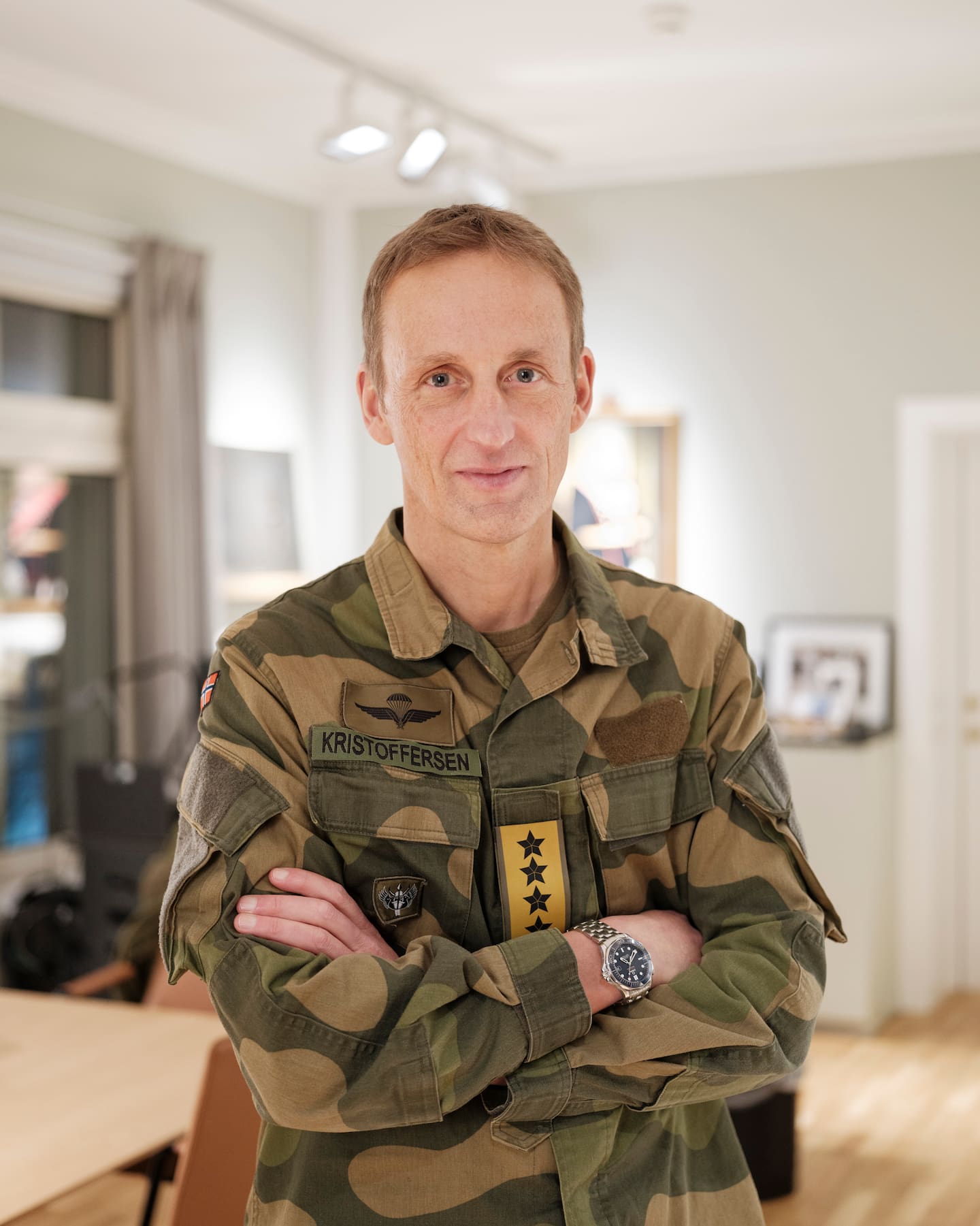 Norges forsvarssjef Eirik Kristoffersen på hans kontor i Forsvarsdepartementet.