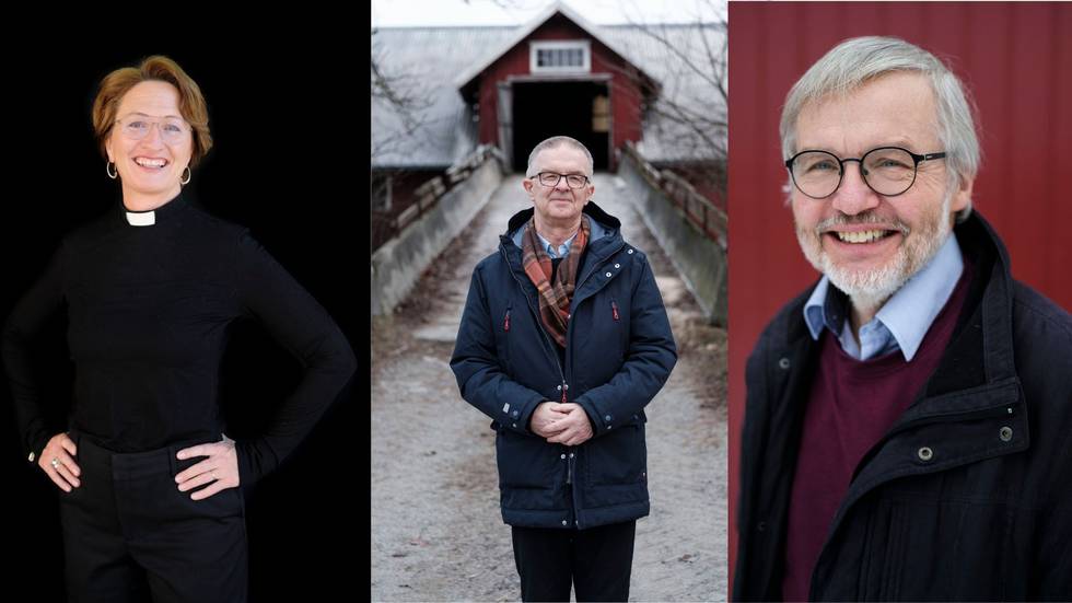 Bispekandidatene i Borg: Kari Mangrud Alvsvåg, Kåre Rune Hauge, Harald Hegstad