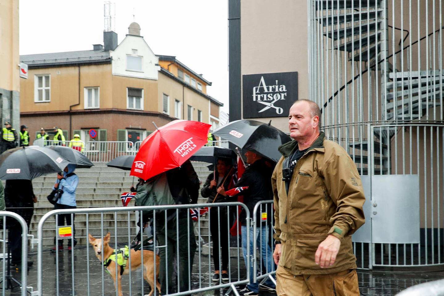 Hamar  20200912. 
Sian-leder Lars Thorsen under en SIAN markering i sentrum av Hamar.
Foto: Geir Olsen / NTB scanpix