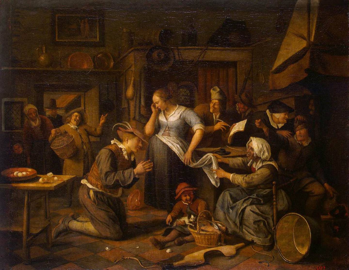 Jan Steen, olje på lerret, ca. 1668 ekteskapskontrakten fra Eremitasjen i St. Petersburg.