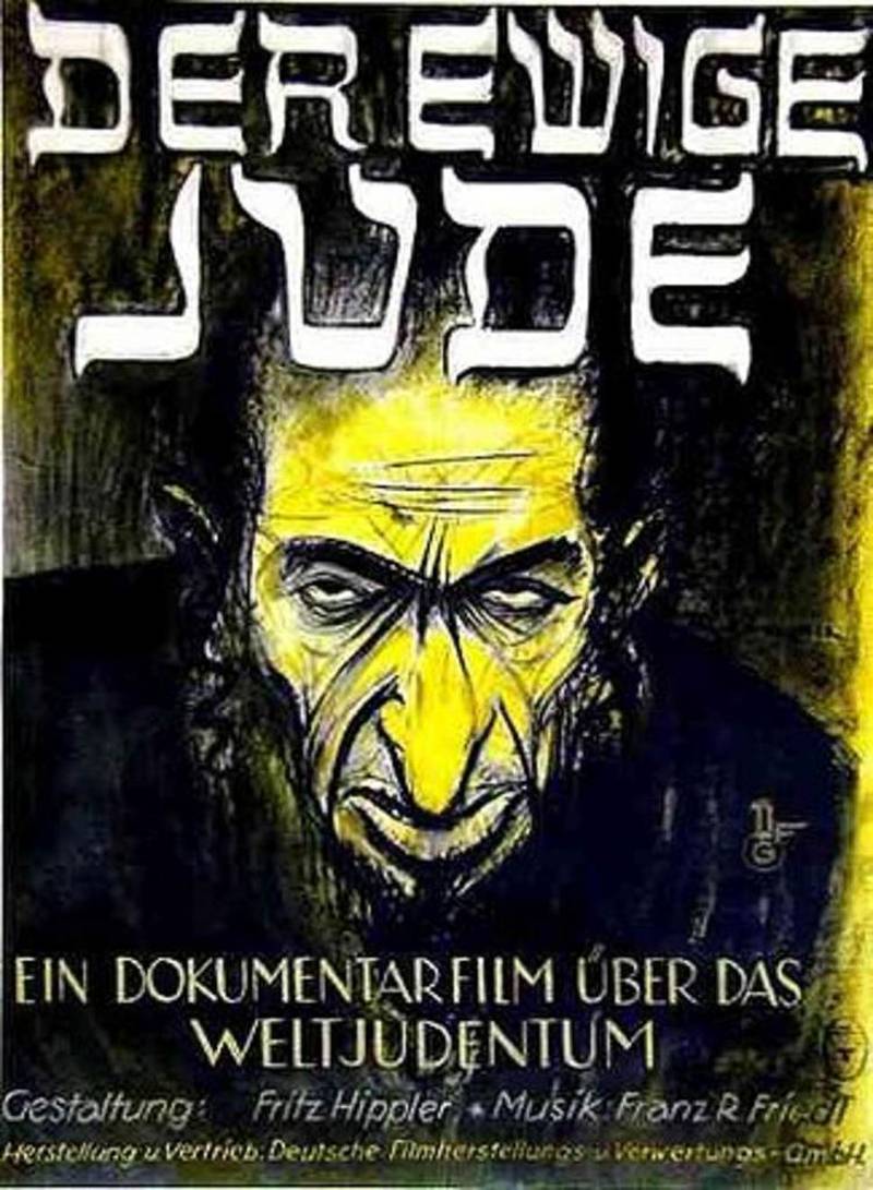 Plakat for nazifilmen Den evige jøde (1940). – Den forvrengte jødefiguren var ikke etablert før på midten av 1200-tallet, sier Sara Lipton.