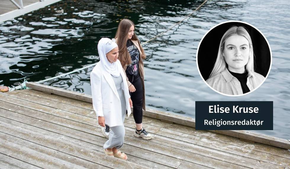 SNAKKER OM TRO: Iman Meskini (t.h) og Ida Shirazi lager podkast om tro for Aftenposten. Meskini har opplevd at flere tar kontakt med henne for å snakke om hvor vanskelig de synes det er å være troende i Norge i dag.